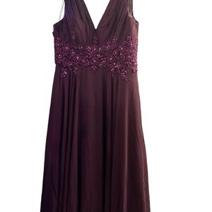 MGNY Madeline Gardner New York Purple Sequin A-line Dress Size 18 Plus Size